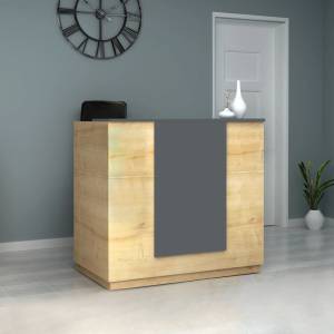 TopMebel Gemini TopMebel рецепция от меламин в цвят дъб - антрацит 120x70x110cm