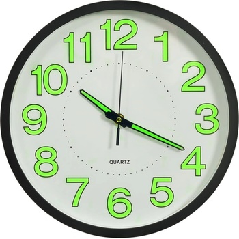 vidaXL Светещ стенен часовник черен 30 см (b.v.)