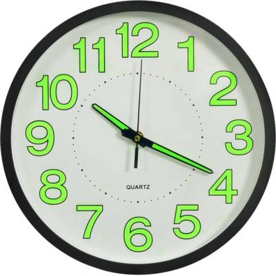 vidaXL Светещ стенен часовник черен 30 см (b.v.)