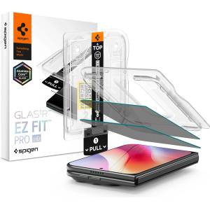 Spigen Стъклен протектор Spigen (2 бр. ) Glas. tR EZ-FIT Pro HD (AGL12015) - iPhone Duo - Поверителен / Privacy