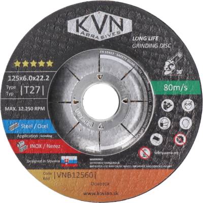 Kovoinox Profesionální brusný kotouč na nerez, 125 x 6 x 22,2 mm