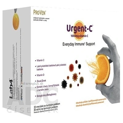 Pro-Ven Urgent-C Everyday Immune Support vrecúška so šumivým práškom 30 ks