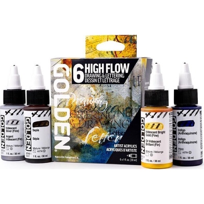 Golden Artist Colors High Flow Drawing & Lettering Комплект акрилни бои 6 x 30 ml (0000948-0)