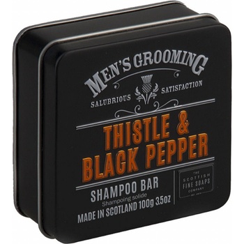 Scottish Fine Soaps Pánský tuhý šampon v plechu Černý pepř a ostropestřec 100 g