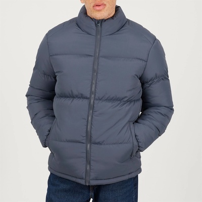 Brave Soul Яке Brave Soul Mens Padded Puffer Jacket with Zip Pockets - Blue