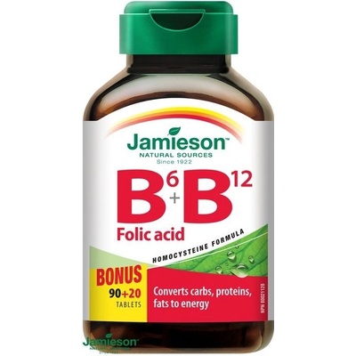 Jamieson Vitamín B6 + B12 + Folic Acid 110 tabliet