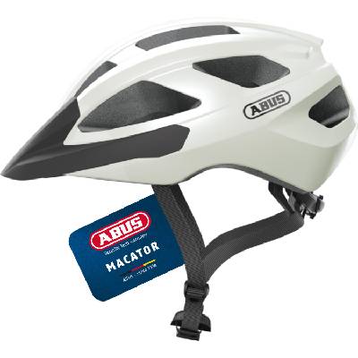 road bike helmet Macator - sporty bike helmet for beginners - also for pigtail wearers - for women and men - glossy white, size M - 67332