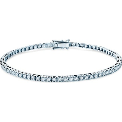 SAVICKI Tenisový náramok biele zlato s bielymi zafírmi 1.480 ct 2,3 mm 17 cm - SAV-B-TENIS-17CM-23SZ-15K-585-BSZ-B