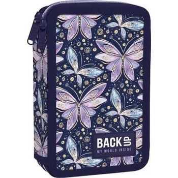 BackUP Butterflies несесер с 2 ципа ПЪЛЕН