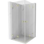 Mexen Lunar-F Duo сгъваема душ кабина 100 x 100 см, прозрачна, матово злато - 836-100L-100P-55-00 (836-100L-100P-55-00)