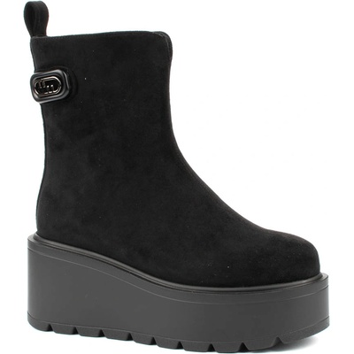 Велурени дамски боти на платформа