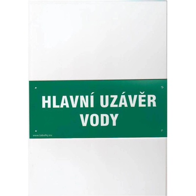 Tabuľka hlavného uzáveru vody plast 210 × 87 mm