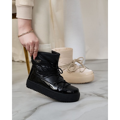 Resti Women's slip-on boots a'la snow boots in black Nevsone čierne