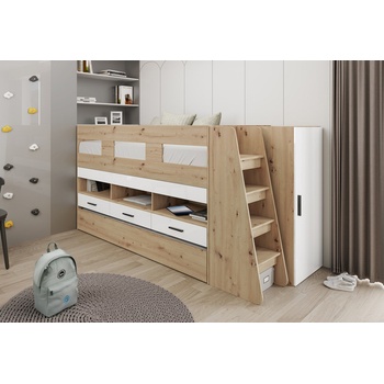 ИРИМ Детски комплект СИТИ 5052 - двуетажно легло, бюро и гардероб в едно bunk bed за модерна детска стая