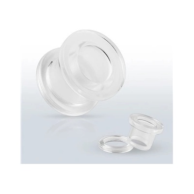 Šperky4U šroubovací akrylátový tunel čirý TN01040-10