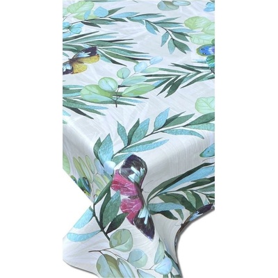 Obrus PVC 3581485 metráž, 20 m x 140 cm, listy s motýľmi, IMPOL TRADE