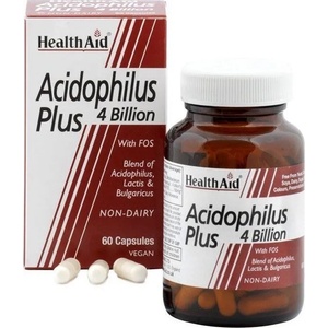 HEALTHAID Хранителна добавка Пробиотици, Health Aid Acidophilus Plus 4 billion 60caps