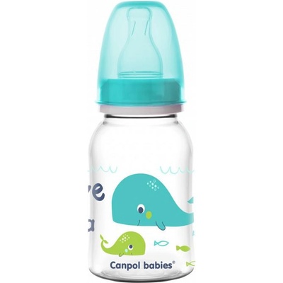 Canpol babies lahvička s potiskem Love&Sea tyrkysová 120 ml