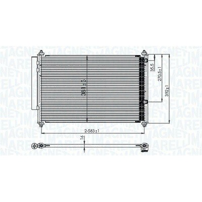 Kondenzátor, klimatizace MAGNETI MARELLI 350203850000
