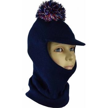 detská kukla s brmbolcom a šiltom tmavo modrá