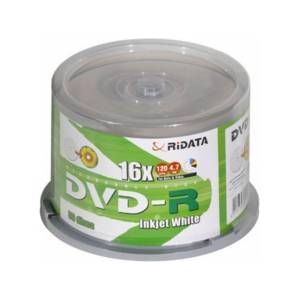 Ridata DVD-R Printable, 4.7Gb, 16X, 50 бр шпиндел