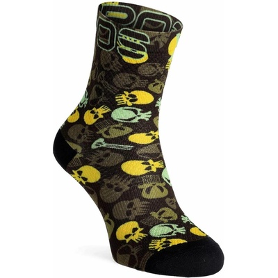 Karpos Cyklistické ponožky dámske Green Fire Socks black/rifle green/buttercup