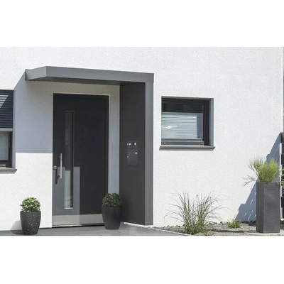 Gutta BS Plus 200 RAL 7016 antracitová sivá 200x90 cm vrátane poštovej schránky zvončeka domáceho telefónu pravý bočný diel odtok vody v bočnom diele