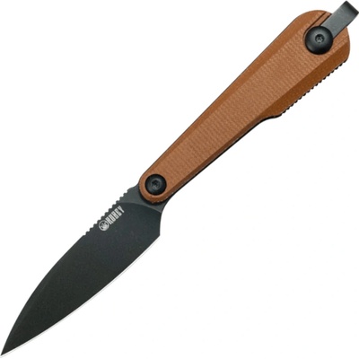 KUBEY YAG Blackwash 14C28N Blade Brown Micarta KU452C
