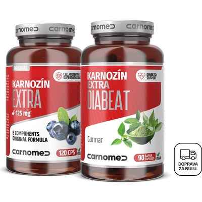 CarnoMed Karnozín EXTRA 125mg 120 kapsúl + Karnozín EXTRA DiaBeat