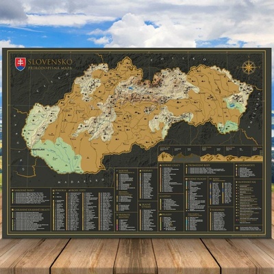 Stieracia mapa Slovenska - prírodopisná