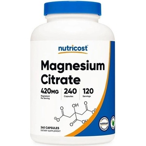 Nutricost Magnesium Citrate, 240 капсули, Nutricost (67190 (302201) NC)