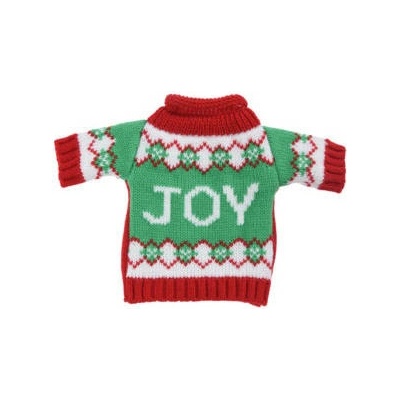 Home Styling Collection Vánoční oblek na láhev XMAS JOY 26 cm
