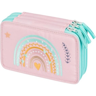 Baagl Ученически триетажен несесер Дъга розов