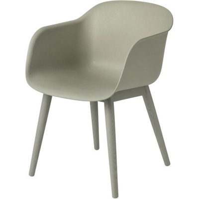 Muuto Fiber Armchair Wood Base dusty green
