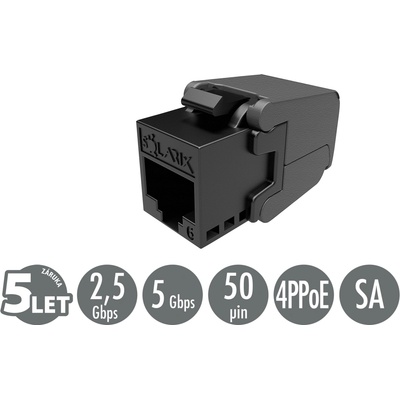 Samorezný keystone Solarix CAT6 UTP SXKJ-6-UTP-BK-SA Component Level a 4PPoE certifikácia