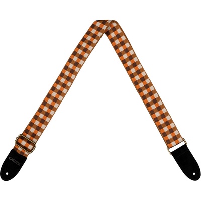 Cascha CUS-JW4 Jacquard Checkered Orange Колан за укулеле (CUS-JW4)