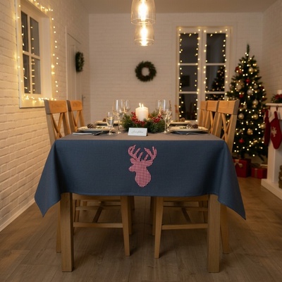 BBK Vánoční ubrus Christmas Deer šedá 110x160cm