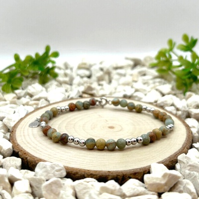 Certom stříbrný náramek Jaspis aqua terra 0084