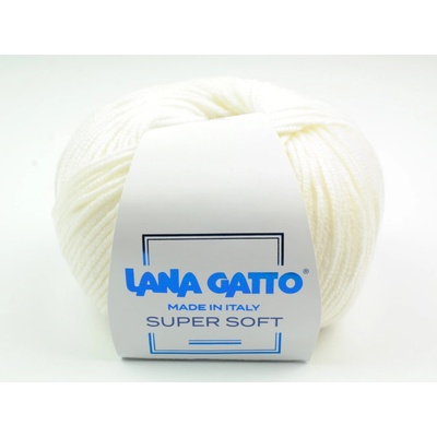 Lana Gatto pletací příze vlna merino SUPER SOFT bílá