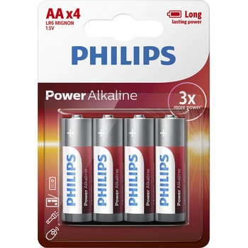 Philips Power Alkaline батерия LR6 AA, 4-blister (LR6P4B/10)