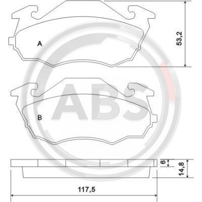 Sada brzdových platničiek kotúčovej brzdy A.B.S. 36971
