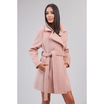 Image 1 of Radek's Collection Дамско късо палто с колан в цвят пудра 12204-609