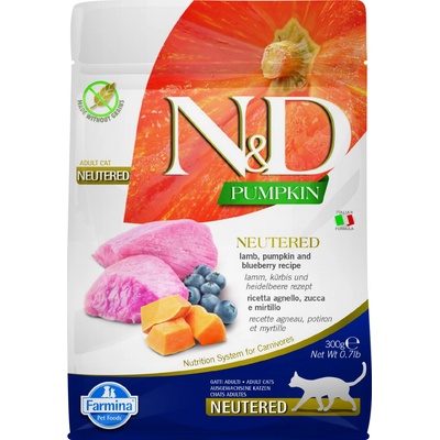 N&D Pumpkin CAT Neutered Lamb & Blueberry 300 g