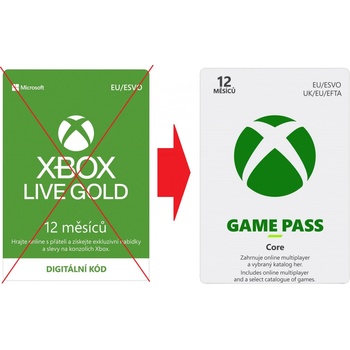 Microsoft Xbox Game Pass Core členstvo 12 mesiacov