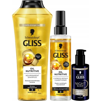 Gliss Šampón a kondicionér pre suché a poškodené vlasy Oil Zestava 700 ml