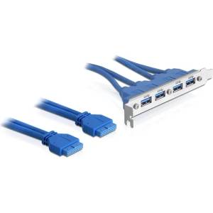 Delock USB изход на задния панел, 2x конектор за дънна платка, 4x USB 3.2 Gen1 82974 (82974)