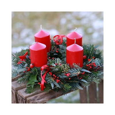 Balkonika Adventní věnec přírodní červený 30 cm