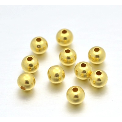 Pozlacený korálek ze stříbra - ∅ 3 mm - 1 ks – Zboží Dáma