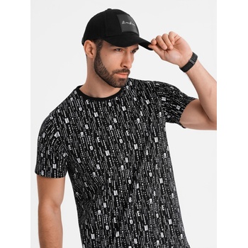 Ombre Clothing Памучна тениска с печат и кръгло деколте - черна Ombre Clothing | Cheren | МЪЖЕ | S