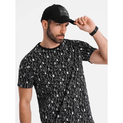 Ombre Clothing Памучна тениска с печат и кръгло деколте - черна Ombre Clothing | Cheren | МЪЖЕ | S